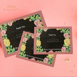 300 Thank You Rose design Cards, Thank You Note Cards,  Insert Business …